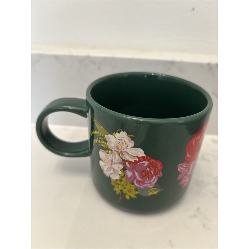 Starbucks Mug Floral Green Ceramic Holiday 2018 12 oz Bando Red Rose - Picture 8 of 8
